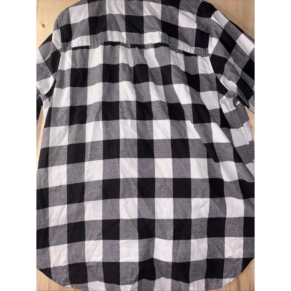 Levi's Black White Plaid Flannel Shirt Button Up Long Sleeve Mens 1X